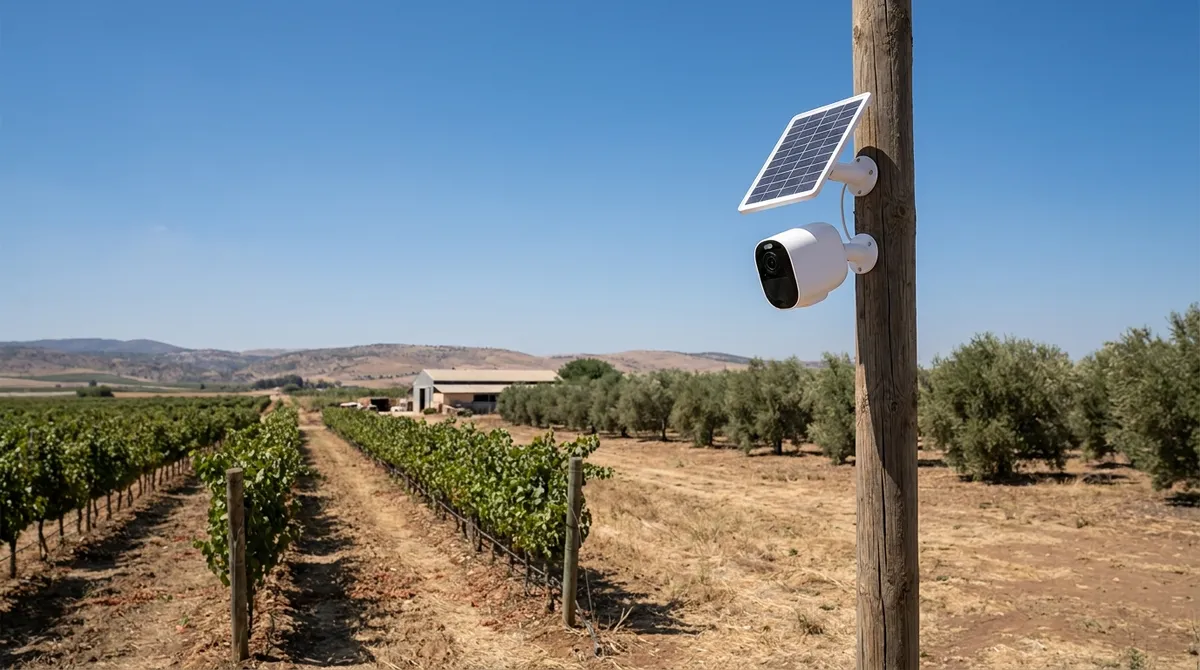 מצלמות לכרם ומטע ללא אינטרנט: אבטחה חכמה 4G סולארית