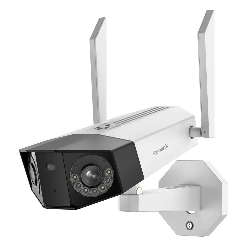 מצלמת אבטחה חיצונית Wi-Fi פנורמית Reolink Duo 2 WiFi, שתי עדשות 180°, 4K
